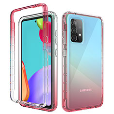 Ultra-thin Transparent Gel Gradient Soft Matte Finish Front and Back Case 360 Degrees Cover for Samsung Galaxy A52s 5G Red