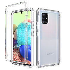 Ultra-thin Transparent Gel Gradient Soft Matte Finish Front and Back Case 360 Degrees Cover for Samsung Galaxy A71 4G A715 Clear