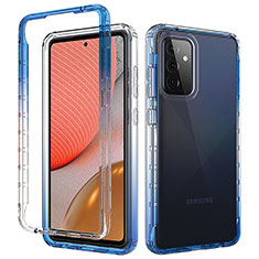 Ultra-thin Transparent Gel Gradient Soft Matte Finish Front and Back Case 360 Degrees Cover for Samsung Galaxy A72 4G Blue