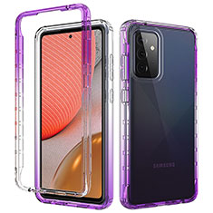 Ultra-thin Transparent Gel Gradient Soft Matte Finish Front and Back Case 360 Degrees Cover for Samsung Galaxy A72 5G Purple