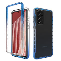 Ultra-thin Transparent Gel Gradient Soft Matte Finish Front and Back Case 360 Degrees Cover for Samsung Galaxy A73 5G Blue