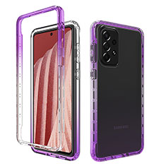 Ultra-thin Transparent Gel Gradient Soft Matte Finish Front and Back Case 360 Degrees Cover for Samsung Galaxy A73 5G Purple