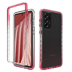 Ultra-thin Transparent Gel Gradient Soft Matte Finish Front and Back Case 360 Degrees Cover for Samsung Galaxy A73 5G Red