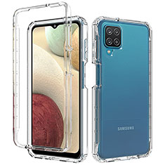 Ultra-thin Transparent Gel Gradient Soft Matte Finish Front and Back Case 360 Degrees Cover for Samsung Galaxy F12 Clear