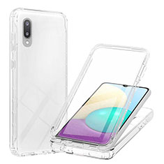 Ultra-thin Transparent Gel Gradient Soft Matte Finish Front and Back Case 360 Degrees Cover for Samsung Galaxy M02 Clear