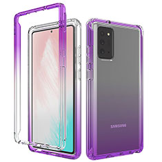 Ultra-thin Transparent Gel Gradient Soft Matte Finish Front and Back Case 360 Degrees Cover for Samsung Galaxy Note 20 5G Purple