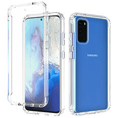 Ultra-thin Transparent Gel Gradient Soft Matte Finish Front and Back Case 360 Degrees Cover for Samsung Galaxy S20 5G Clear