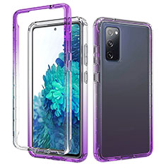 Ultra-thin Transparent Gel Gradient Soft Matte Finish Front and Back Case 360 Degrees Cover for Samsung Galaxy S20 FE 5G Purple