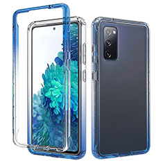 Ultra-thin Transparent Gel Gradient Soft Matte Finish Front and Back Case 360 Degrees Cover for Samsung Galaxy S20 Lite 5G Blue