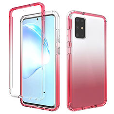 Ultra-thin Transparent Gel Gradient Soft Matte Finish Front and Back Case 360 Degrees Cover for Samsung Galaxy S20 Plus Red