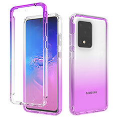 Ultra-thin Transparent Gel Gradient Soft Matte Finish Front and Back Case 360 Degrees Cover for Samsung Galaxy S20 Ultra 5G Purple