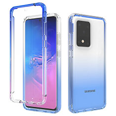 Ultra-thin Transparent Gel Gradient Soft Matte Finish Front and Back Case 360 Degrees Cover for Samsung Galaxy S20 Ultra Blue