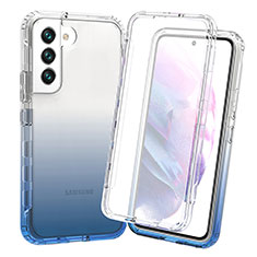 Ultra-thin Transparent Gel Gradient Soft Matte Finish Front and Back Case 360 Degrees Cover for Samsung Galaxy S21 5G Blue