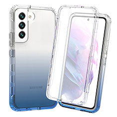 Ultra-thin Transparent Gel Gradient Soft Matte Finish Front and Back Case 360 Degrees Cover for Samsung Galaxy S21 FE 5G Blue