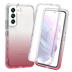 Ultra-thin Transparent Gel Gradient Soft Matte Finish Front and Back Case 360 Degrees Cover for Samsung Galaxy S23 Plus 5G Red