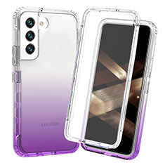 Ultra-thin Transparent Gel Gradient Soft Matte Finish Front and Back Case 360 Degrees Cover for Samsung Galaxy S24 5G Purple