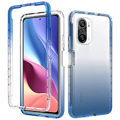 Ultra-thin Transparent Gel Gradient Soft Matte Finish Front and Back Case 360 Degrees Cover for Xiaomi Mi 11X Pro 5G Blue