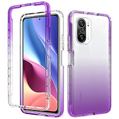 Ultra-thin Transparent Gel Gradient Soft Matte Finish Front and Back Case 360 Degrees Cover for Xiaomi Mi 11X Pro 5G Purple