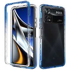Ultra-thin Transparent Gel Gradient Soft Matte Finish Front and Back Case 360 Degrees Cover for Xiaomi Poco X4 Pro 5G Blue