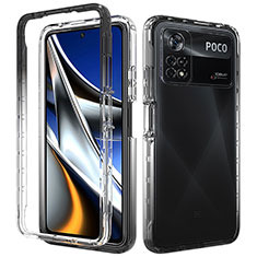 Ultra-thin Transparent Gel Gradient Soft Matte Finish Front and Back Case 360 Degrees Cover for Xiaomi Poco X4 Pro 5G Dark Gray