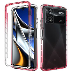 Ultra-thin Transparent Gel Gradient Soft Matte Finish Front and Back Case 360 Degrees Cover for Xiaomi Poco X4 Pro 5G Red