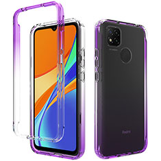 Ultra-thin Transparent Gel Gradient Soft Matte Finish Front and Back Case 360 Degrees Cover for Xiaomi Redmi 10A 4G Purple