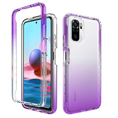Ultra-thin Transparent Gel Gradient Soft Matte Finish Front and Back Case 360 Degrees Cover for Xiaomi Redmi Note 11 SE India 4G Purple
