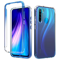 Ultra-thin Transparent Gel Gradient Soft Matte Finish Front and Back Case 360 Degrees Cover for Xiaomi Redmi Note 8 (2021) Blue