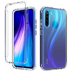 Ultra-thin Transparent Gel Gradient Soft Matte Finish Front and Back Case 360 Degrees Cover for Xiaomi Redmi Note 8 (2021) Clear