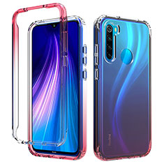 Ultra-thin Transparent Gel Gradient Soft Matte Finish Front and Back Case 360 Degrees Cover for Xiaomi Redmi Note 8 (2021) Red