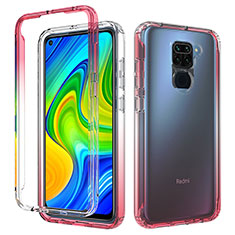 Ultra-thin Transparent Gel Gradient Soft Matte Finish Front and Back Case 360 Degrees Cover for Xiaomi Redmi Note 9 Red