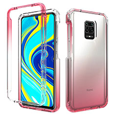 Ultra-thin Transparent Gel Gradient Soft Matte Finish Front and Back Case 360 Degrees Cover for Xiaomi Redmi Note 9S Red