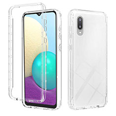 Ultra-thin Transparent Gel Gradient Soft Matte Finish Front and Back Case 360 Degrees Cover JX1 for Samsung Galaxy M02 Clear