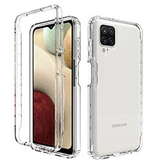 Ultra-thin Transparent Gel Gradient Soft Matte Finish Front and Back Case 360 Degrees Cover JX1 for Samsung Galaxy M12 Clear