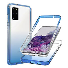 Ultra-thin Transparent Gel Gradient Soft Matte Finish Front and Back Case 360 Degrees Cover JX1 for Samsung Galaxy S20 Plus Blue
