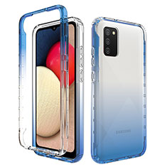 Ultra-thin Transparent Gel Gradient Soft Matte Finish Front and Back Case 360 Degrees Cover JX4 for Samsung Galaxy M02s Blue