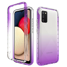 Ultra-thin Transparent Gel Gradient Soft Matte Finish Front and Back Case 360 Degrees Cover JX4 for Samsung Galaxy M02s Purple