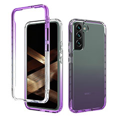 Ultra-thin Transparent Gel Gradient Soft Matte Finish Front and Back Case 360 Degrees Cover M01 for Samsung Galaxy S24 5G Purple
