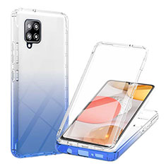 Ultra-thin Transparent Gel Gradient Soft Matte Finish Front and Back Case 360 Degrees Cover YB1 for Samsung Galaxy A42 5G Blue
