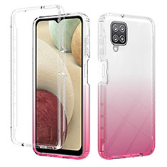 Ultra-thin Transparent Gel Gradient Soft Matte Finish Front and Back Case 360 Degrees Cover YB2 for Samsung Galaxy M12 Pink