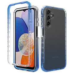 Ultra-thin Transparent Gel Gradient Soft Matte Finish Front and Back Case 360 Degrees Cover ZJ1 for Samsung Galaxy A05s Blue