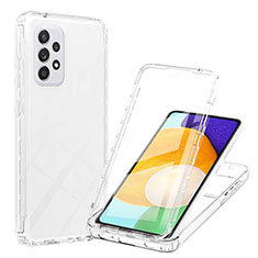 Ultra-thin Transparent Gel Gradient Soft Matte Finish Front and Back Case 360 Degrees Cover ZJ1 for Samsung Galaxy A52 5G Clear