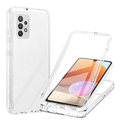 Ultra-thin Transparent Gel Gradient Soft Matte Finish Front and Back Case 360 Degrees Cover ZJ1 for Samsung Galaxy M32 5G Clear