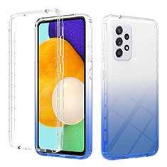 Ultra-thin Transparent Gel Gradient Soft Matte Finish Front and Back Case 360 Degrees Cover ZJ2 for Samsung Galaxy A52 4G Blue