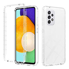 Ultra-thin Transparent Gel Gradient Soft Matte Finish Front and Back Case 360 Degrees Cover ZJ2 for Samsung Galaxy A52 5G Clear
