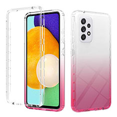 Ultra-thin Transparent Gel Gradient Soft Matte Finish Front and Back Case 360 Degrees Cover ZJ2 for Samsung Galaxy A52 5G Pink