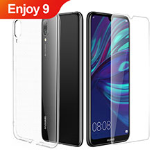 Ultra-thin Transparent Gel Soft Case with Screen Protector for Huawei Enjoy 9 Clear