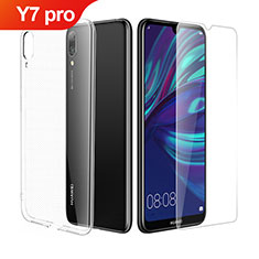 Ultra-thin Transparent Gel Soft Case with Screen Protector for Huawei Y7 (2019) Clear