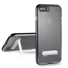 Ultra-thin Transparent Gel Soft Case with Stand for Apple iPhone 7 Plus Gray