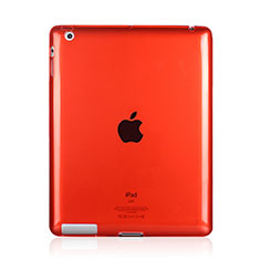 Ultra-thin Transparent Gel Soft Cover for Apple iPad 3 Red
